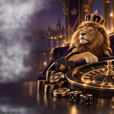 Cinematic 3D casino hero banner with a gleaming roulette wheel and poker chips set against a moody Victorian-inspired backdro